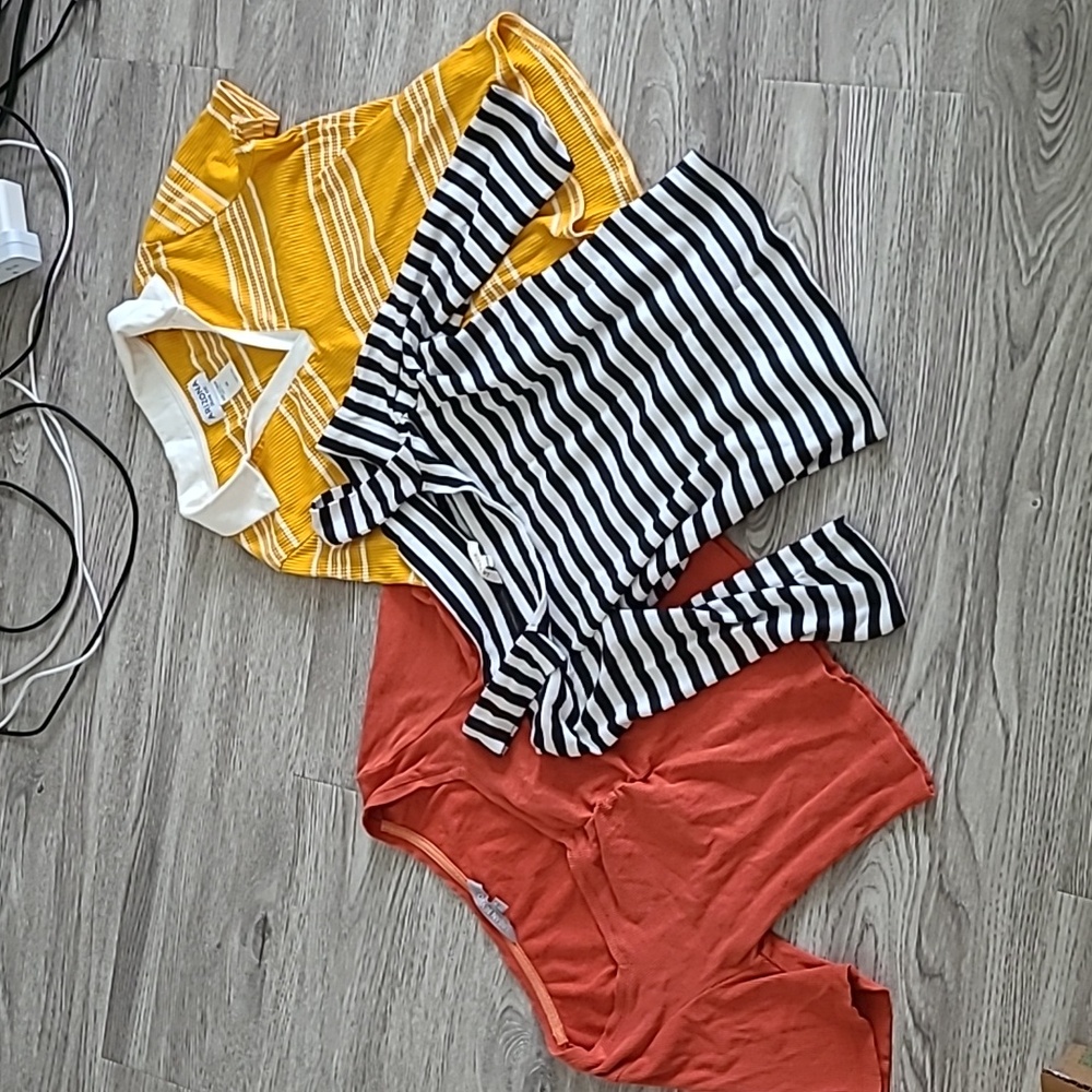 25$ for 5 Retro classic t shirts top cotton cold shoulder stand colar low-cut